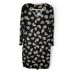 Gudrun Sjoden Chicken Polka Dot Print Organic Cotton Modal Dress Size Medium